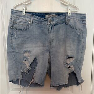 Distressed / ripped Torrid  Light Blue Denim Shorts size 18